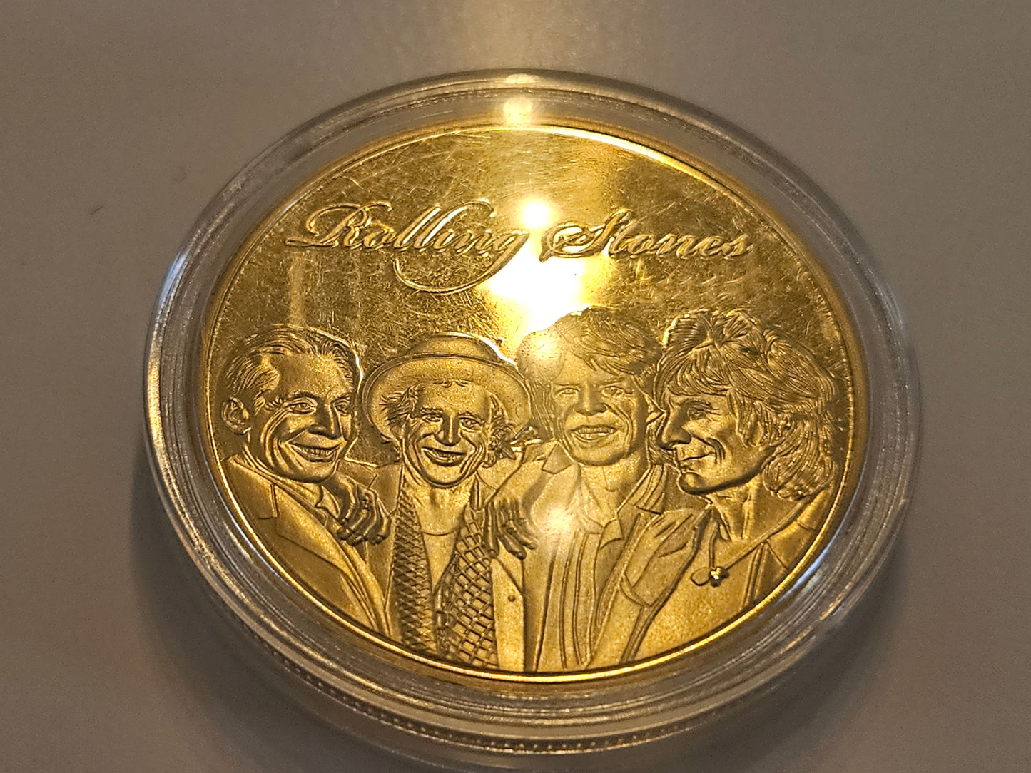 2014 Rolling Stones Gold-Clad and Colorized Commemorative Souvenir Medallion