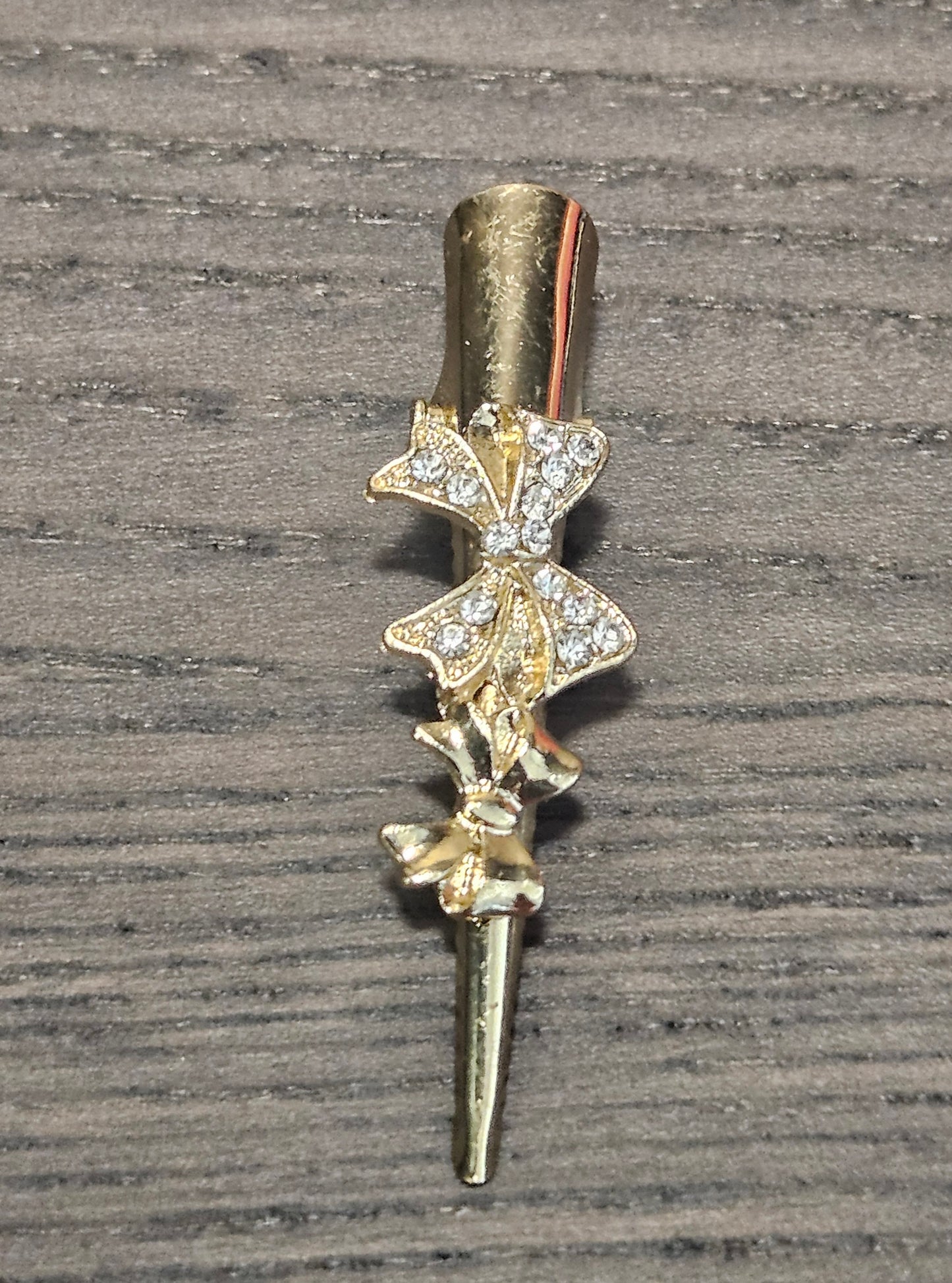 Pair of Gold-Tone Metal Alligator Hair Clips