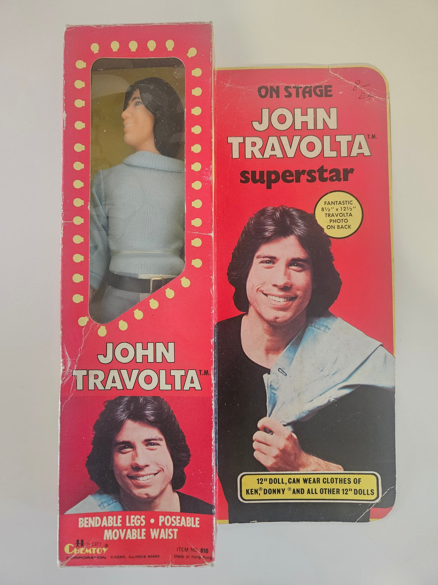 Vintage 1977 Chemtoy John Travolta on Stage Superstar 12" Doll – New in Box