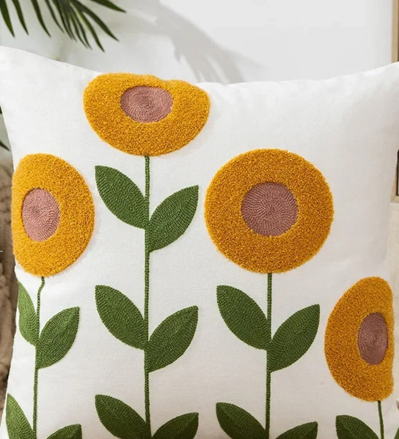 Decorative Floral Embroidered Pillow Cover-21