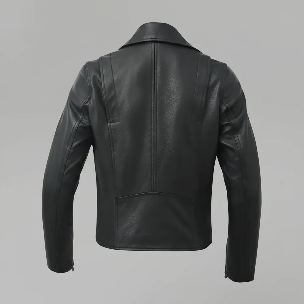 Women’s Lightweight Leather Fashion Jacket | Soft Naked Cowhide Casual Moto Style-16