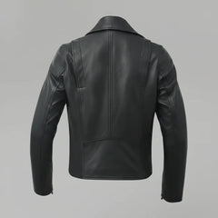 Women’s Lightweight Leather Fashion Jacket | Soft Naked Cowhide Casual Moto Style-16