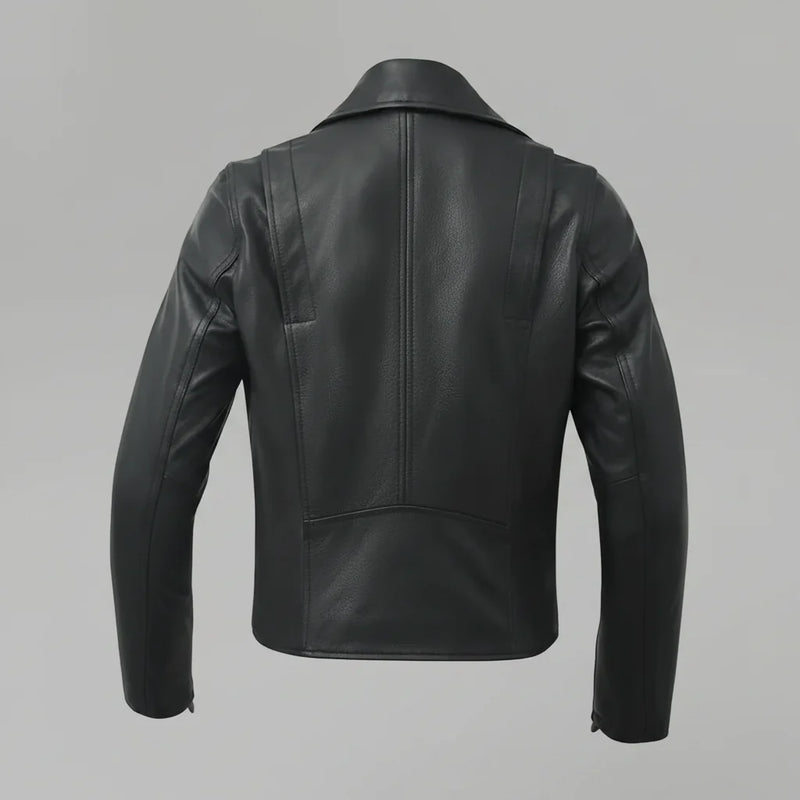 Women’s Lightweight Leather Fashion Jacket | Soft Naked Cowhide Casual Moto Style-16