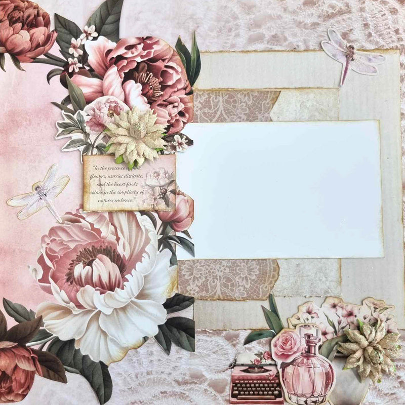 3Quarter Designs Blossoming Peonies 12x12 Design Paper & Diecuts Set-7
