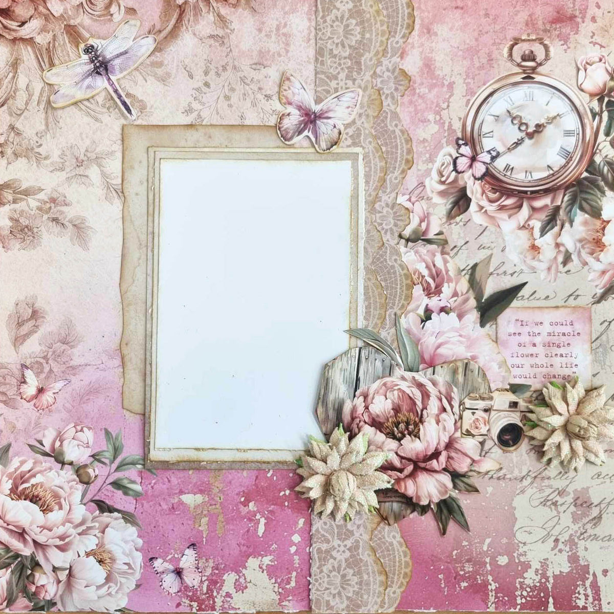 3Quarter Designs Blossoming Peonies 12x12 Design Paper & Diecuts Set-8