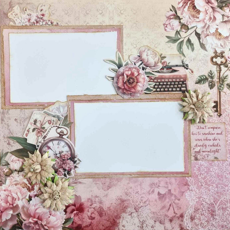 3Quarter Designs Blossoming Peonies 12x12 Design Paper & Diecuts Set-11