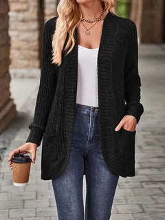 Women’s Relaxed-Fit Mid-Length Winter Coat with Pockets – Casual Autumn Outerwear Jacket-9