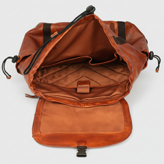 MET Two Adjustable Strap Leather Backpack. Premium Rucksack with Tech Sleeve-8