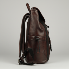 MET Two Adjustable Strap Leather Backpack. Premium Rucksack with Tech Sleeve-3