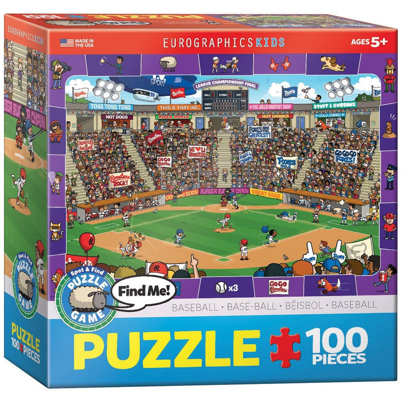Eurographics Baseball Spot & Find 100-Piece Puzzle - Ages 5+-1