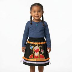 Infants Embroidered Black Ribbon Skirt-3