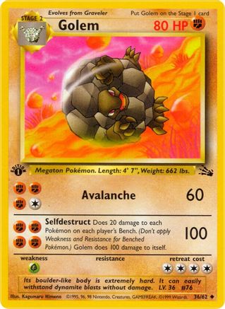 Golem 36/62 - Fossil 1st Edition-1