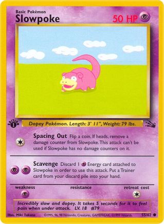 Slowpoke 55/62 - Fossil 1st Edition-1
