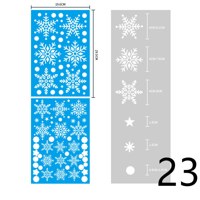Christmas Decorations Glass Electrostatic Stickers-24