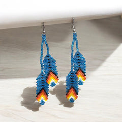 light blue feather earrings-3