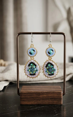 Drop Beaded Earrings green collection-2