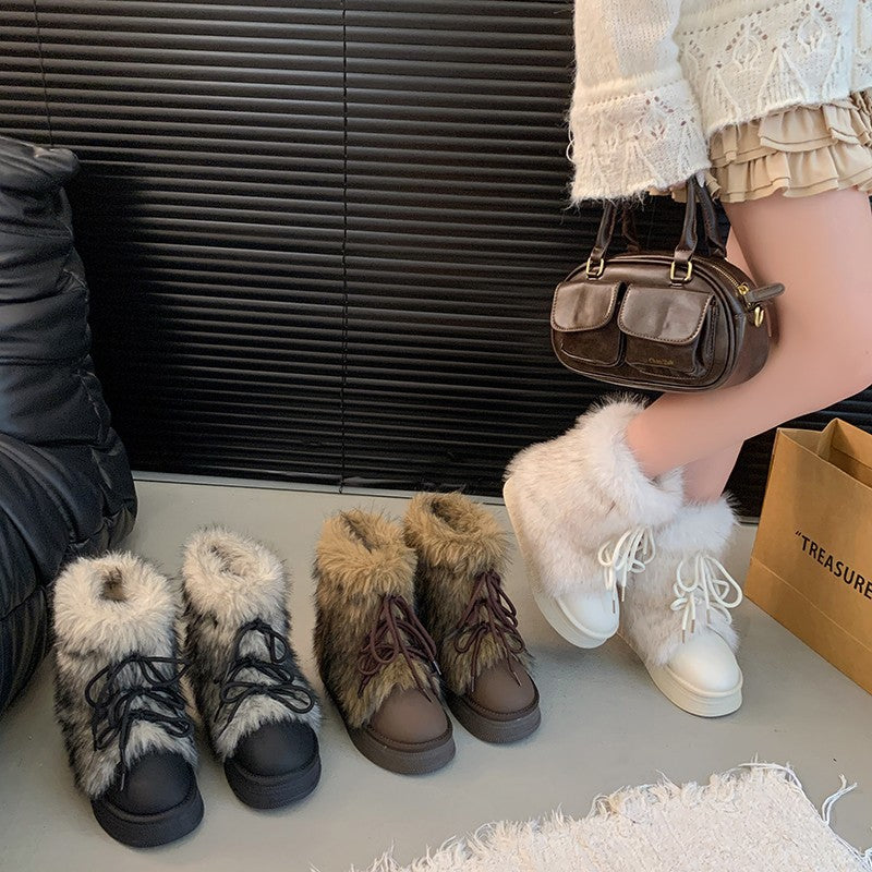 Women’s Fleece-Lined Snow Boots – Warm Height-Increasing Winter Boots with Thick Sole-8