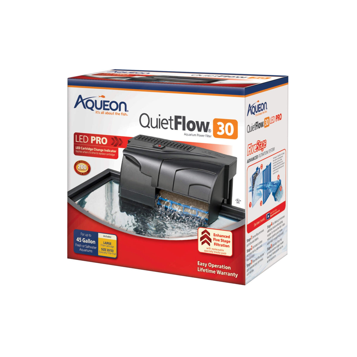 Aqueon Quietflow LED Pro Aquarium Power Filter 30-1