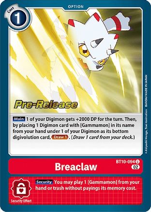 Breaclaw (BT10-094) - Xros Encounter Pre-Release Cards Foil-1