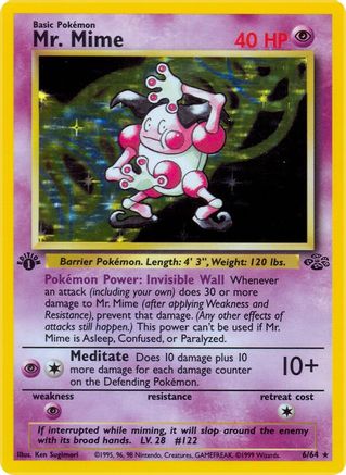 Mr. Mime (6) 6/64 - Jungle 1st Edition Holofoil-1