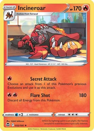 Incineroar 32/195 - SWSH12 Silver Tempest Reverse Holofoil-1