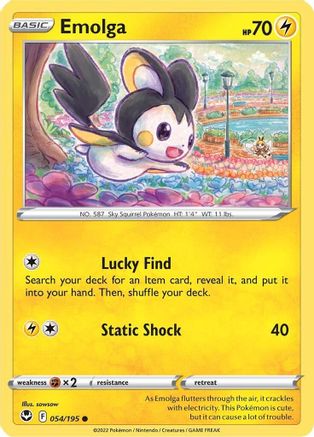 Emolga 54/195 - SWSH12 Silver Tempest Reverse Holofoil-1
