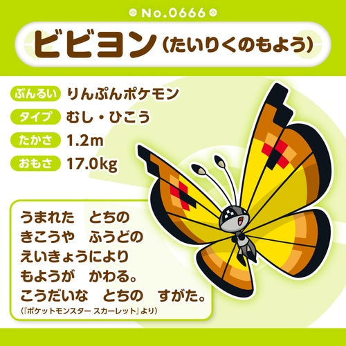 Pokémon Plush - Pokemon Fit - Vivillon (Continental Pattern) (No.666)-5