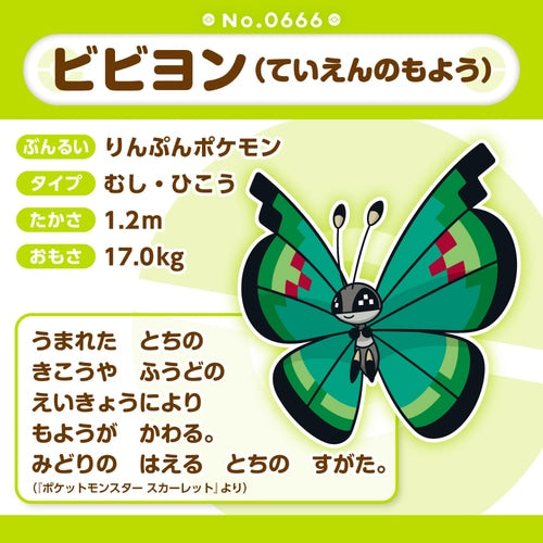 Pokémon Plush - Pokemon Fit - Vivillon (Garden Pattern) (No.666)-5