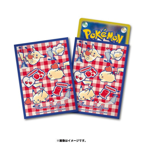Pokémon Center Japan Official Sleeves: Pikachu Hearts Sleeves (Blue)