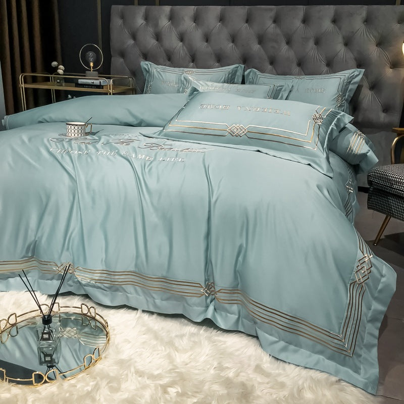 Tencel Embroidered Washed Cotton Bedding Set-2