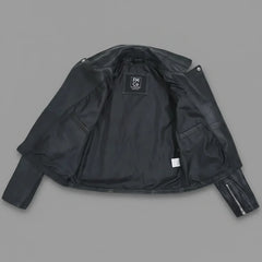Women’s Lightweight Leather Fashion Jacket | Soft Naked Cowhide Casual Moto Style-21