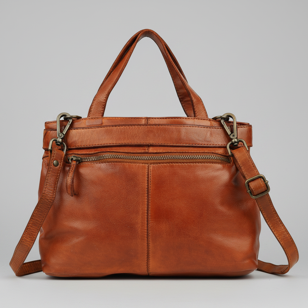 MET Premium Leather Shoulder Bag. Elegant Multi-Compartment Handbag-2