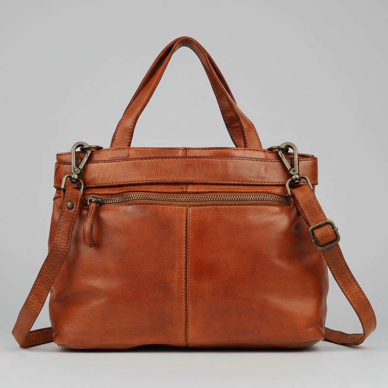 MET Premium Leather Shoulder Bag. Elegant Multi-Compartment Handbag-2