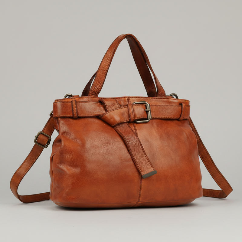 MET Premium Leather Shoulder Bag. Elegant Multi-Compartment Handbag-1
