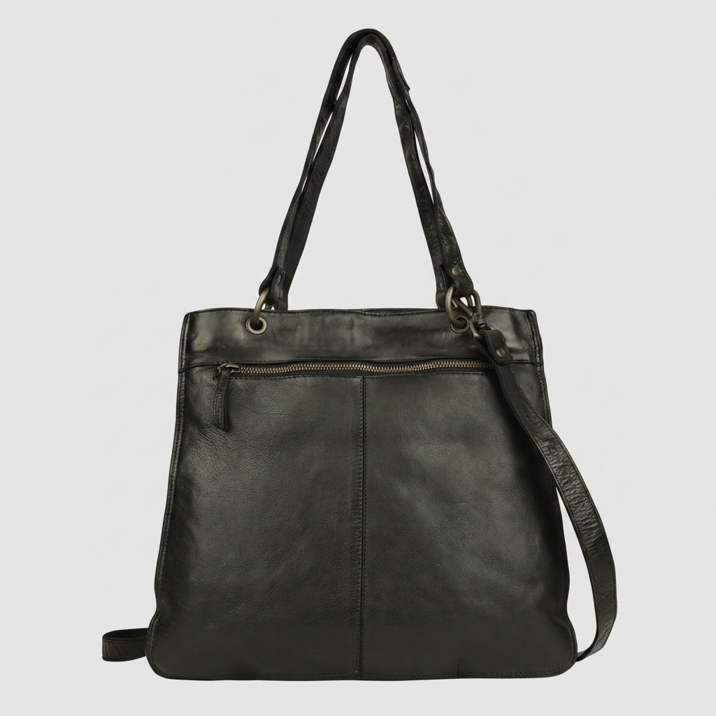 MET Premium Leather Shoulder Bag. Elegant Dual-Compartment Tote-6