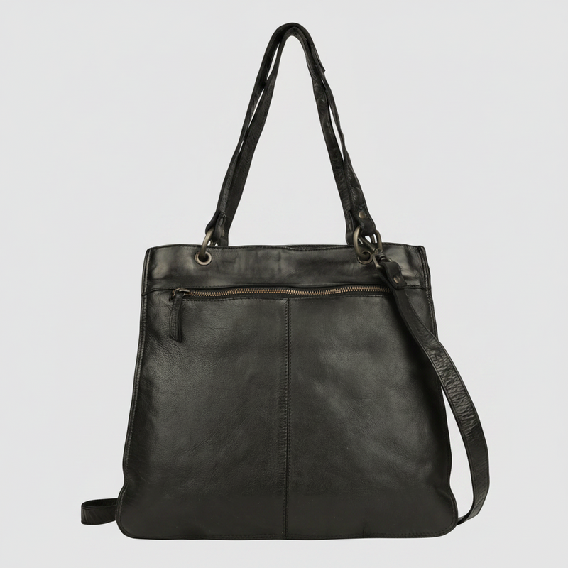 MET Premium Leather Shoulder Bag. Elegant Dual-Compartment Tote-6