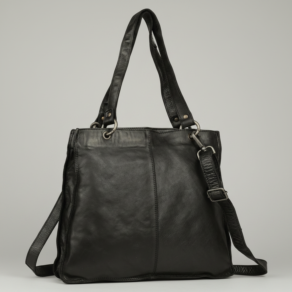 MET Premium Leather Shoulder Bag. Elegant Dual-Compartment Tote-5