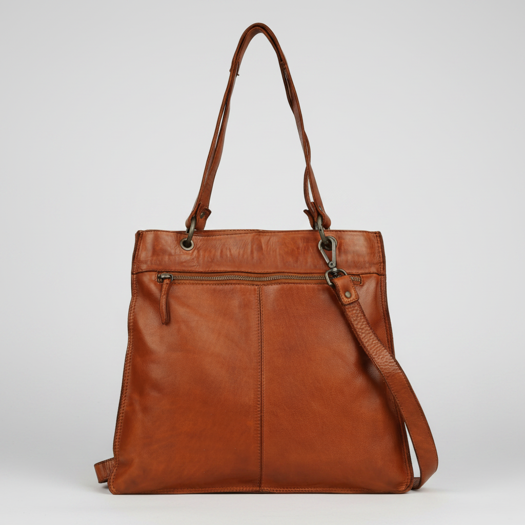 MET Premium Leather Shoulder Bag. Elegant Dual-Compartment Tote-2