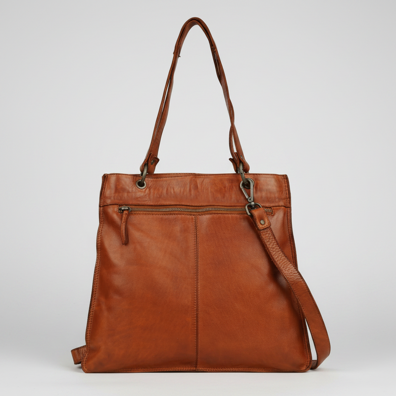 MET Premium Leather Shoulder Bag. Elegant Dual-Compartment Tote-2