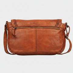 MET Leather Flap Crossbody Bag. Compact Messenger with Laser-Engraved Details-2