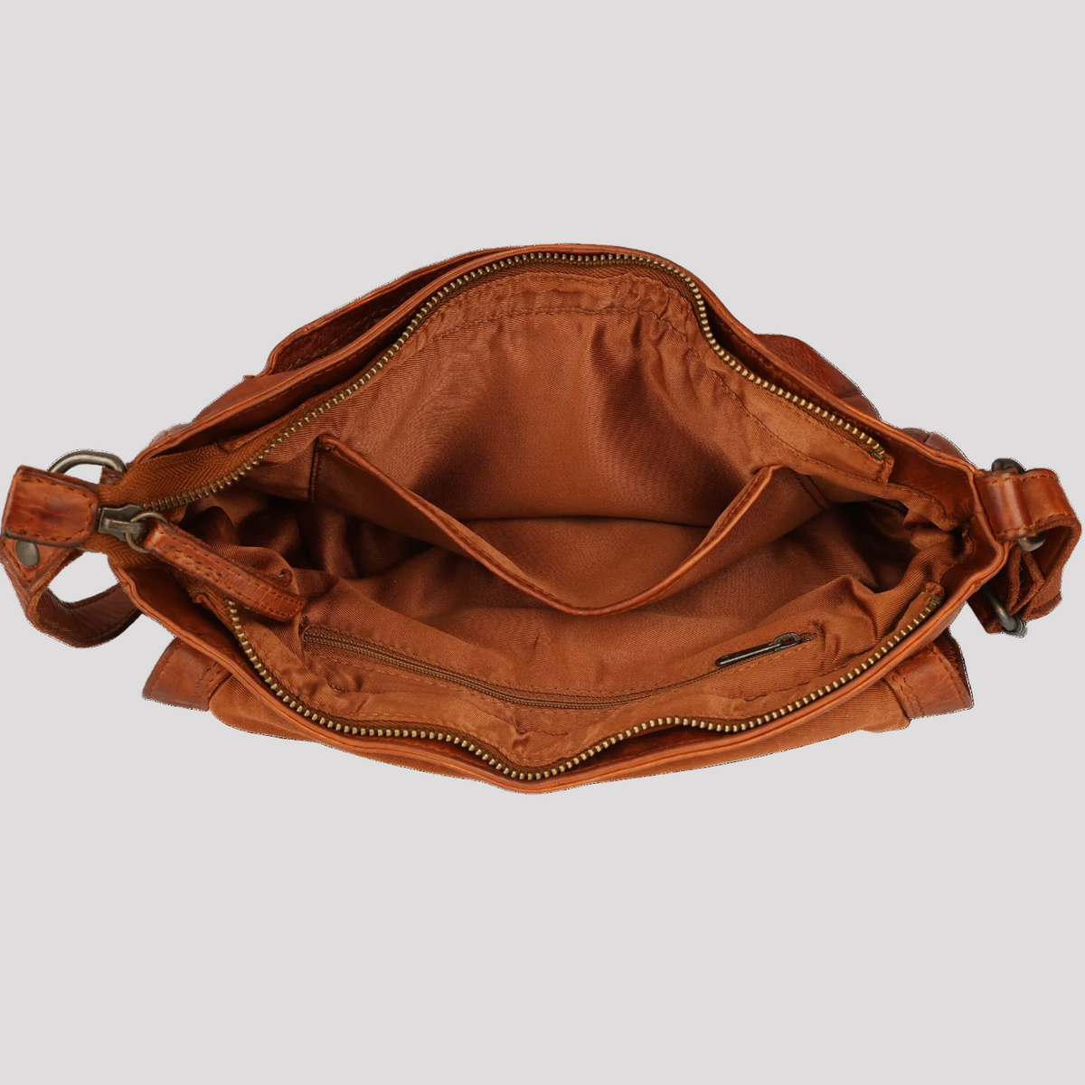 MET Leather Flap Crossbody Bag. Compact Messenger with Laser-Engraved Details-4