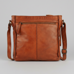MET Premium Leather Crossbody Bag. Square Messenger with Woven Edge Details-2