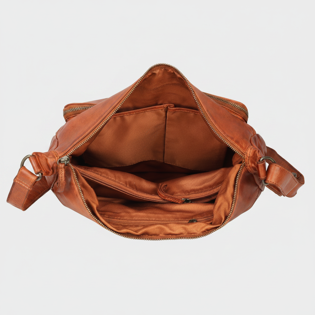 MET Premium Leather Crossbody Bag. Utility Organizer Messenger-4