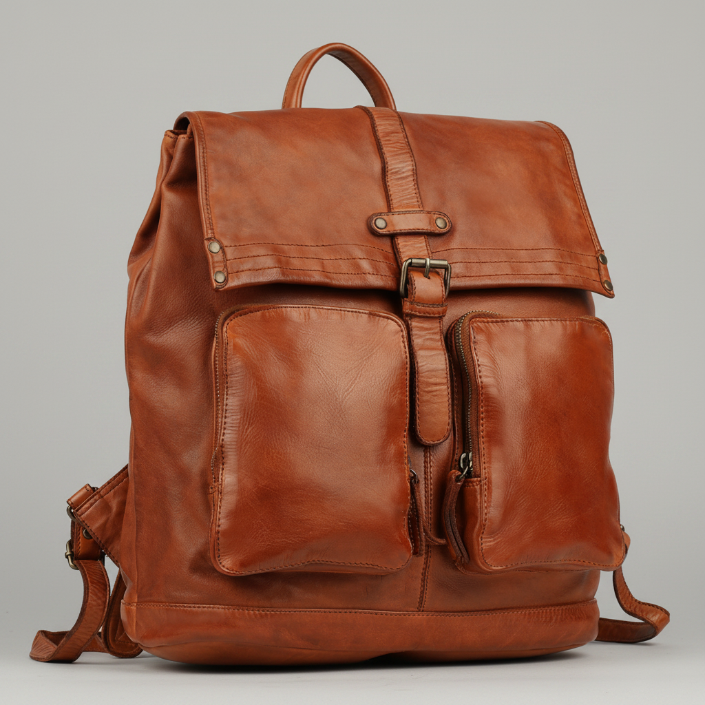 MET Premium Leather Backpack. Urban Rucksack-1
