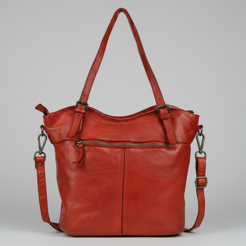 MET Leather Handbag for Women. Tote with Adjustable Dual Handles-2