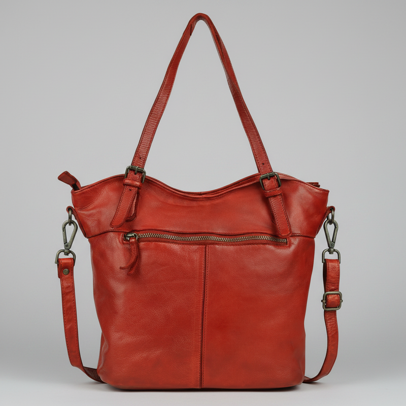 MET Leather Handbag for Women. Tote with Adjustable Dual Handles-2