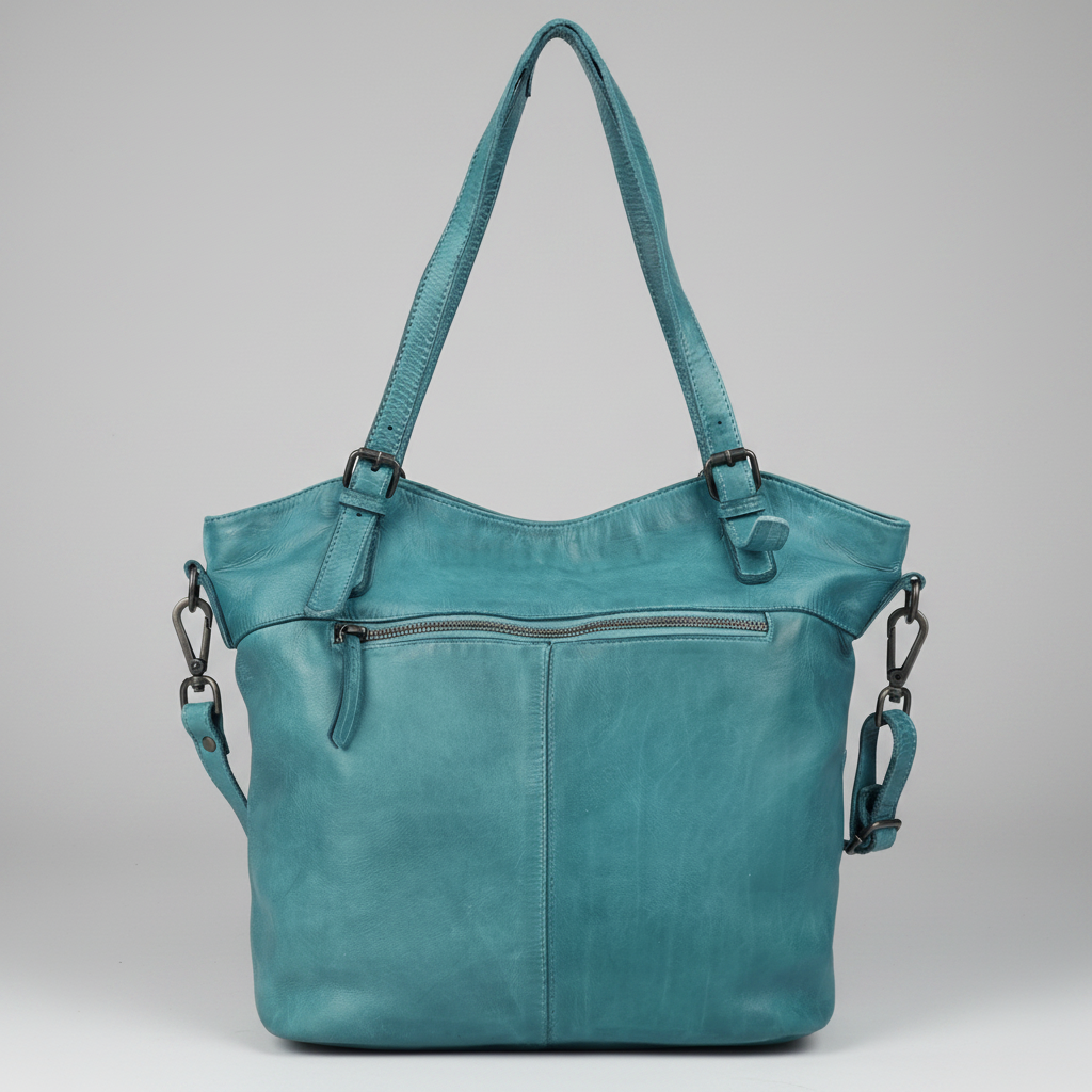 MET Leather Handbag for Women. Tote with Adjustable Dual Handles-6