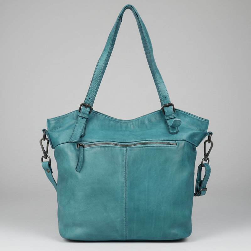MET Leather Handbag for Women. Tote with Adjustable Dual Handles-6