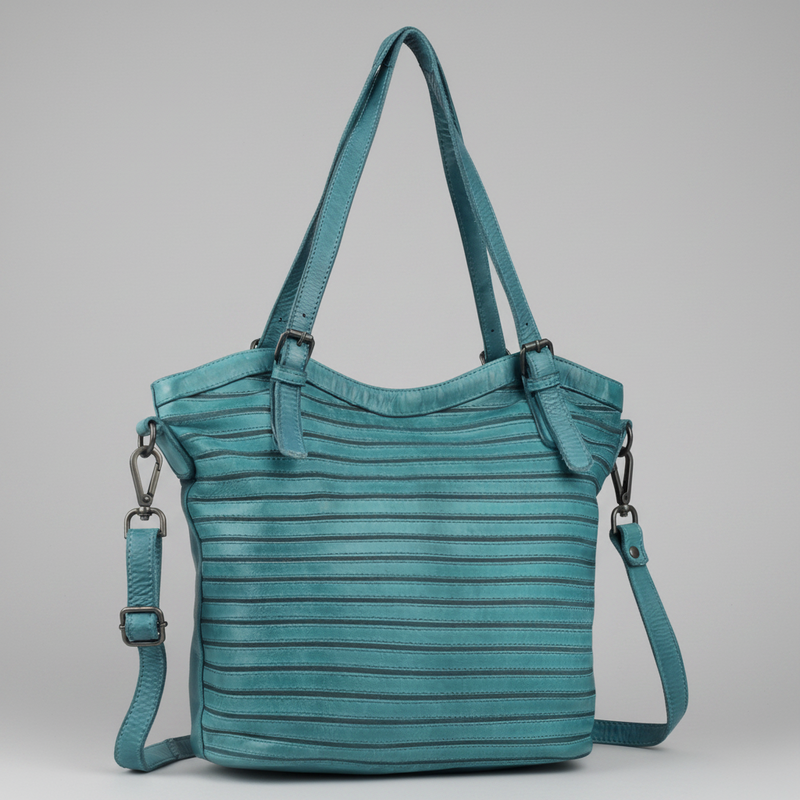 MET Leather Handbag for Women. Tote with Adjustable Dual Handles-5