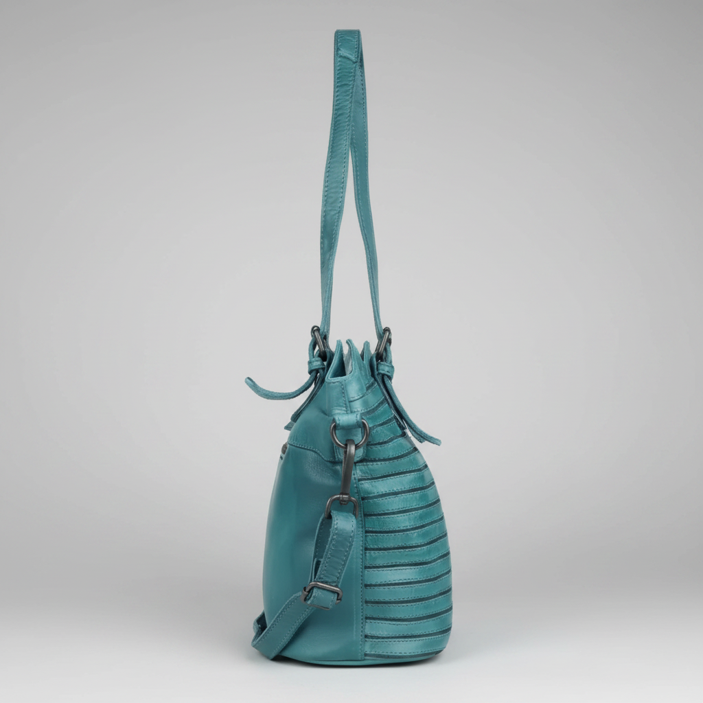 MET Leather Handbag for Women. Tote with Adjustable Dual Handles-7